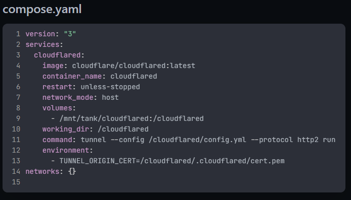 YAML config file